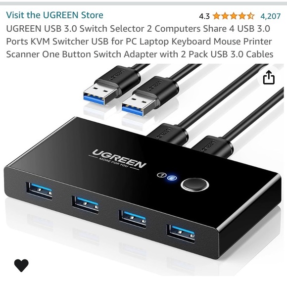 KVM Switcher USB for PC -used - Picture 5 of 6